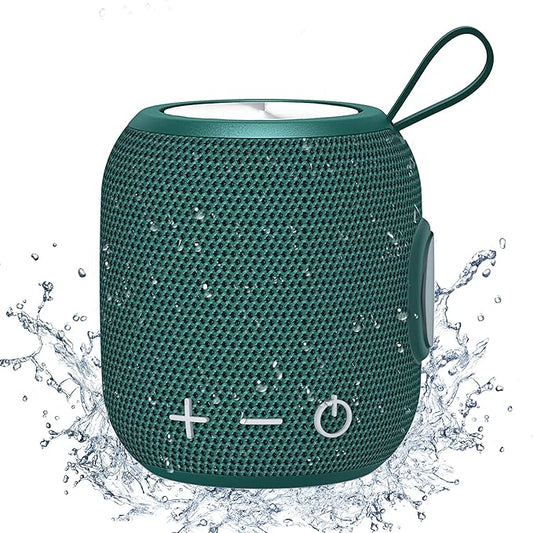 Portable Speakers Bluetooth Wireless Outdoor Small Bluetooth 5.0 Dual Pairing Shower Speaker, 24H Playtime Stereo Surround Sound, IPX7 Waterproof for Travel, Pool