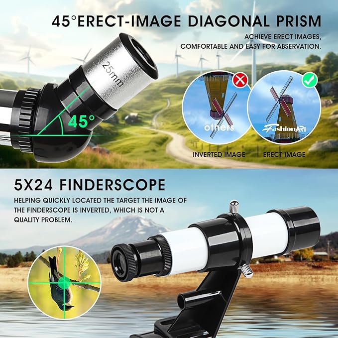 Telescope for Kids Adults Beginners,70mm Aperture 400mm Focal Length Telescopio for Astronomy, Multi Coated Travel Refractor Astronomical Telescopes