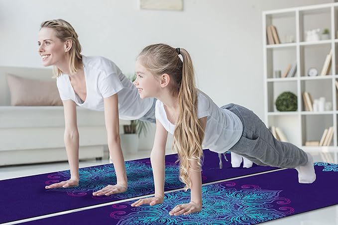 Non Slip Yoga Mat TPE Workout Mat for Men Women, Thick Workout Mat with Carrying Strap, Fitness Mats for Exercise, Yoga, Fitness, Pilates, Floor Workouts (72" x 24" x 6mm)