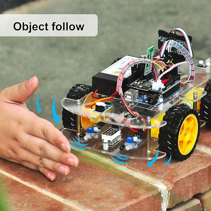 OSOYOO Robot Car Starter Kit for Arduino | STEM Remote Controlled App Educational Motorized Robotics for Building Programming Learning How to Code | IOT Mechanical DIY Coding for Teens Adults