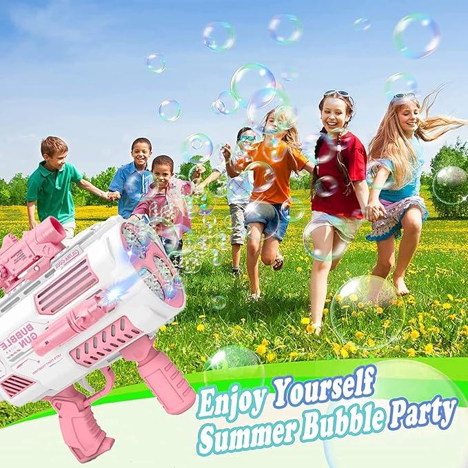 Automatic Gatling Bubble Gun,Big Size 7.5"x16.7",That Produces Thousands of Bubbles per Minute, Suitable for Children and Adults and Perfect for Summer Indoor and Outdoor Parties