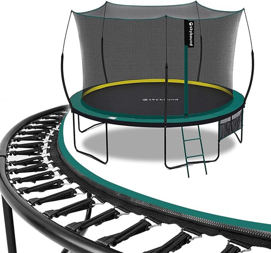 SkyBound 14 FT 12 FT 10FT 8FT 6FT Springless Trampoline for Kids and Adults - Recreational Trampolines with AntiRust Coating - Bungee Cords Outdoor Trampoline for Kids - No-Gap Design Zipper System