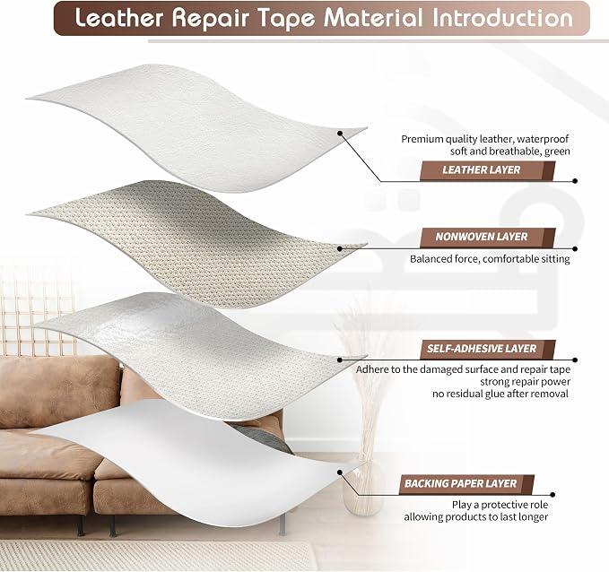 KING MOUNTAIN Leather Repair Patch, 16 x 60 Inches self Adhesive Leather Repair - Image 3