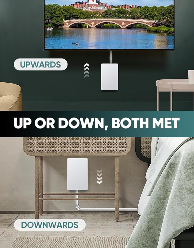 Outlet Concealer Power Strip-Outlet Cover Extender with 3AC Outlets-10ft Flat Plug Extension Cord,Universal Size,1625W for Kitchen, Home and Office,Child & Pet Safe(Dual 10 Foot)