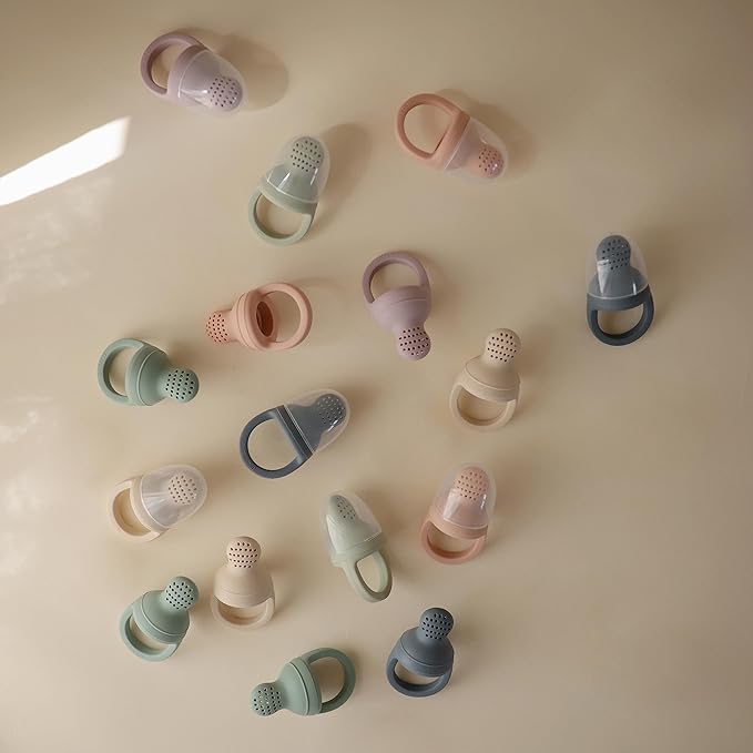 mushie Silicone Baby Fresh Fruit & Food Feeder Pacifier | 6 Months+ (Soft Lilac)