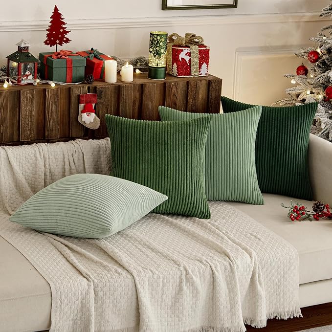 MIULEE Boho Farmhouse Sage Green Throw Pillow Covers 16x16 Inch Set of 4 - Image 8