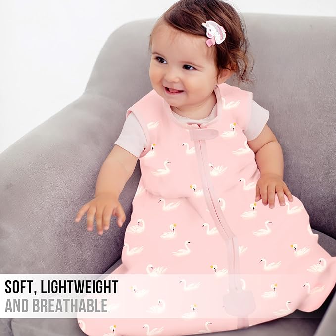 Mama Cheetah Baby Sleep Sack 0.5 TOG, Organic Cotton Baby Wearable Blanket with Two-Way Zipper, Swaddle Transition Baby Sleeping Bag for Newborn Infant Toddler Boy Girl, 6-12 Months