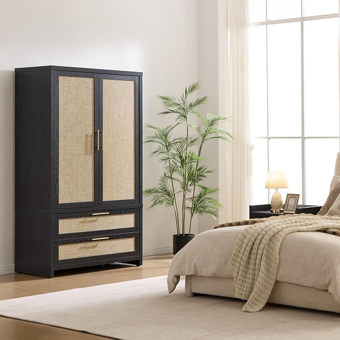 SICOTAS Larger Armoire Wardrobe Closet, Boho Armoire Clothes Organizer - Image 7