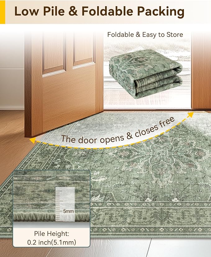 RELEANY Area Rugs 3'x20' Runner Rug Non Slip Washable - Image 3