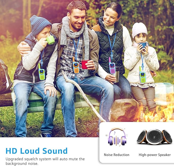 Walkie Talkies for Kids Adults Long Range Rechargeable 3 Pack, FRS 2 Way Radio Toy for 3-12 Year Old Boys Girls Toddlers, Shockproof NOAA Walkie-Talkie 4 Miles for Family Camping Skiing Cruise