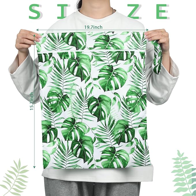 Shappy 2 Pcs Large Travel Laundry Bag Washable Waterproof Wet Dry Large Dirty Clothes Bag Bathing Workout(Flamingo Style)