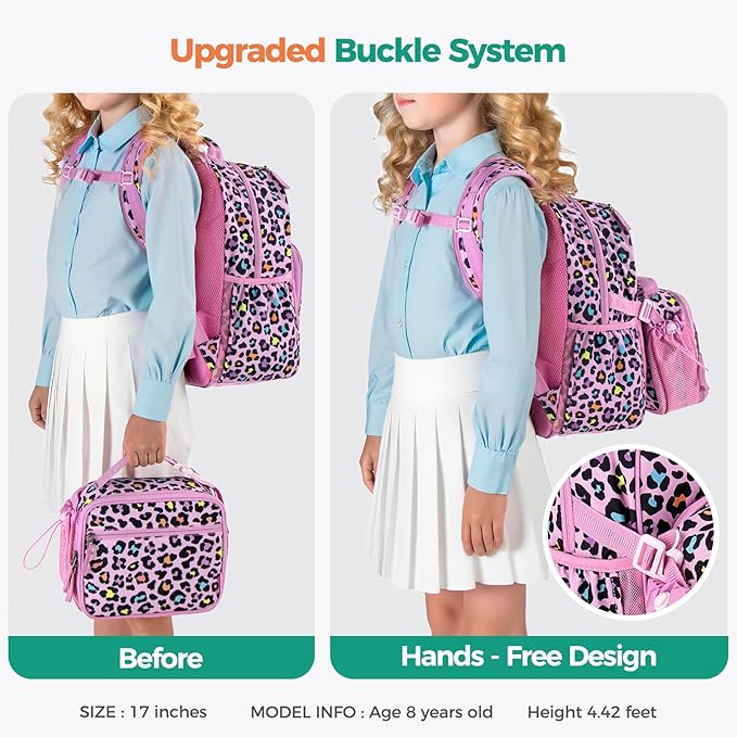 Choco Mocha Mermaid Backpack for Girls, Elementary School Backpack for Girls Ages 6-8 Kids Kindergarten Backpack Bookbag 17 Inch with Chest Strap, Purple