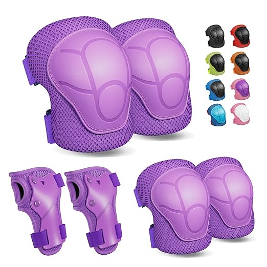Knee Pads for Kids Knee Pads and Elbow Pads Toddler Protective Gear Set Kids Elbow Pads and Knee Pads for Girls Boys with Wrist Guards 3 in 1 for Skating Cycling Bike Rollerblading Scooter [Upgraded]