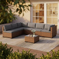 Qsun 7 Pieces Patio Furniture Set, Outdoor Sectional Rattan Sofa Set, Wicker by Qsun