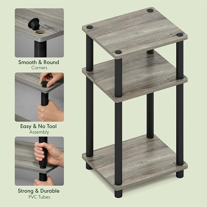 Furinno Turn-N-Tube Side Table, 3-Tier End Table - Image 5
