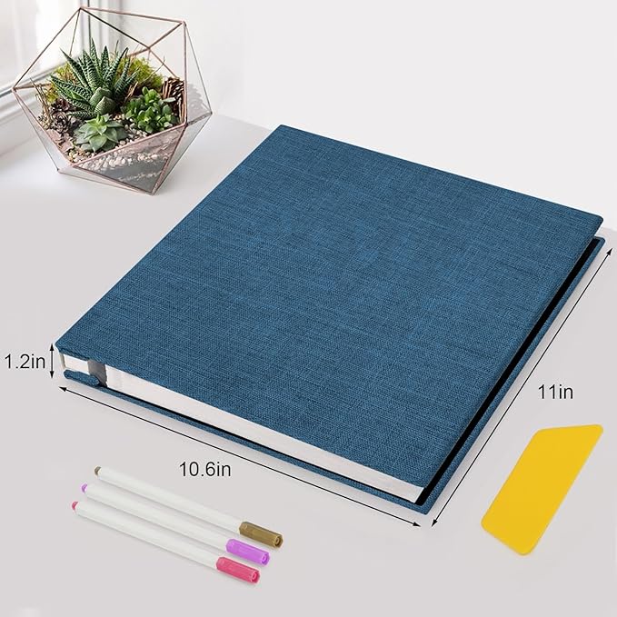 Zesthouse Photo Album Self Adhesive Pages, 60 Pages Magnetic Scrapbook Albums with Sticky Page,Photos Album Holds 8x10 & 5X7 & 4x6 & 6x8 & 3x5, Large Picture Book Ideal for Family,Wedding,Baby