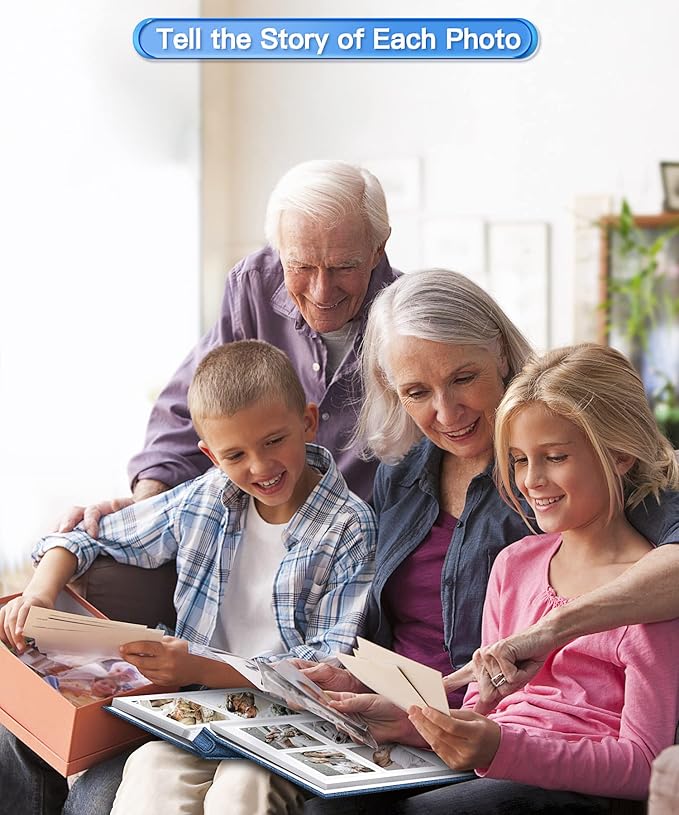 Popotop Photo Album Self Adhesive Scrapbook Album for 4x6 5x7 8x10 Pictures DIY Photo Book as Scrapbooking Supplies Kits, Birthday Gifts for Women Mom Wedding Baby Family Travel