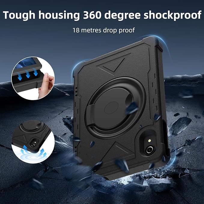 Tablet 10 Inch Android 14 Tablet, 16GB RAM 128GB ROM, 1TB Expansion, Octa-core, Large Capacity Battery, 5MP + 8MP Dual Camera, 5G/2.4G WiFi, Bluetooth 5.0, GPS, Drop-Proof Case - Black (Black)