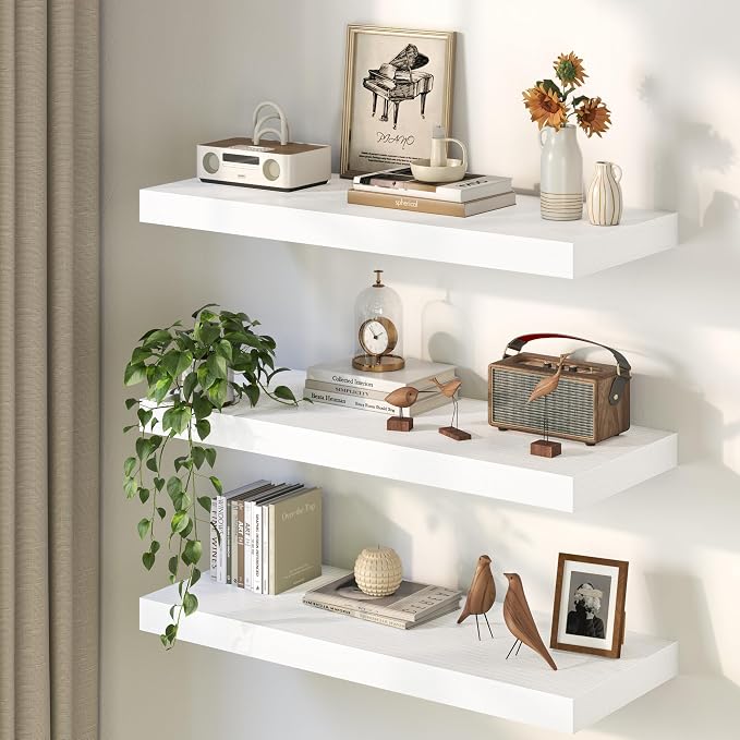 White Floating Shelves 55Inch Long, 12 Inch Deep Floating Shelves - Image 8