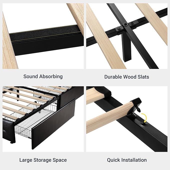 Allewie Upholstered Full Size Platform Bed Frame - Image 8