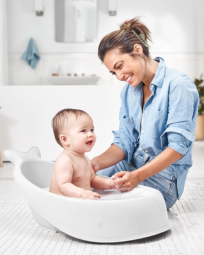Skip Hop Infant Bath Tub 3-Stage Grow With Baby Smart Sling MOBY Bathtub White Age 0+