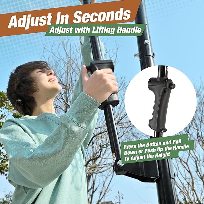 Mayfire Kids Basketball Hoop Adjustable Height 4-8.5 FT, Portable Basketball Goal System with 33'' Shatterproof Backboard for Kids Youth Teens in Driveway, Backyard, Outdoor Play