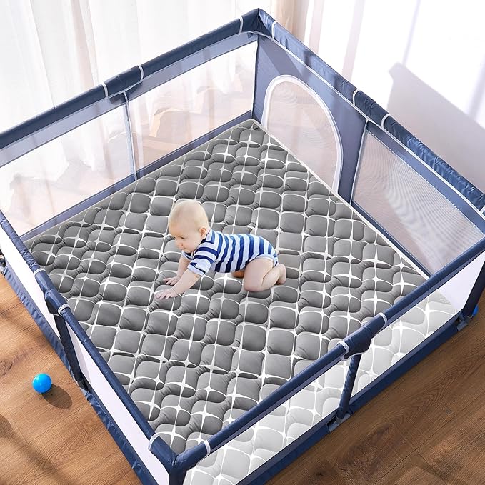 High-Density Foam Baby Play Mat, 36x36 Inches Thicken One-Piece Comfortable and Soft Playmat, Non Slip Machine Washable Floor Mat for Infants, Tapete para Bebes,Toddlers