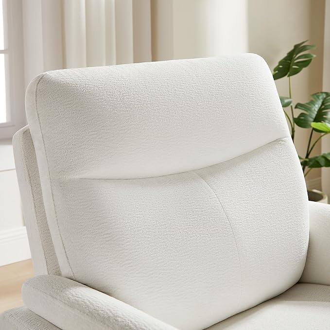 Power Recliner Chair Swivel Glider, Electric Rocking Recliner Chairs with USB and Type-C Ports, Nursery Chair Recliner for Living Room, Bedroom, Apartment（White）