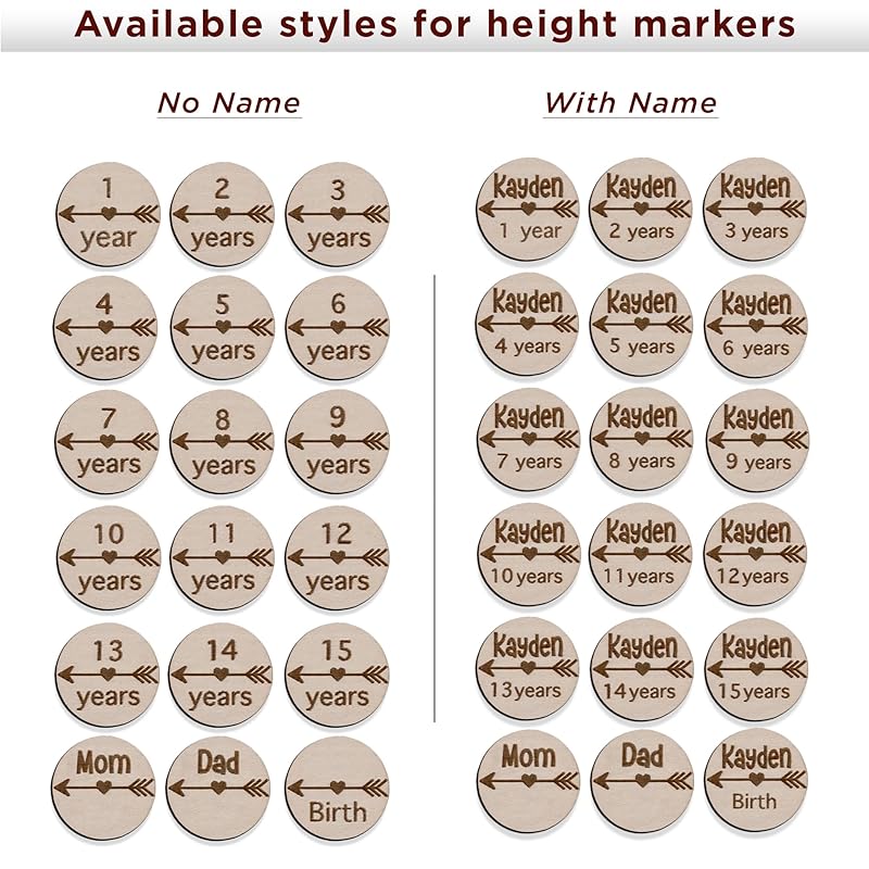 Personalized Wooden Markers for Kids Ruler Growth Chart.