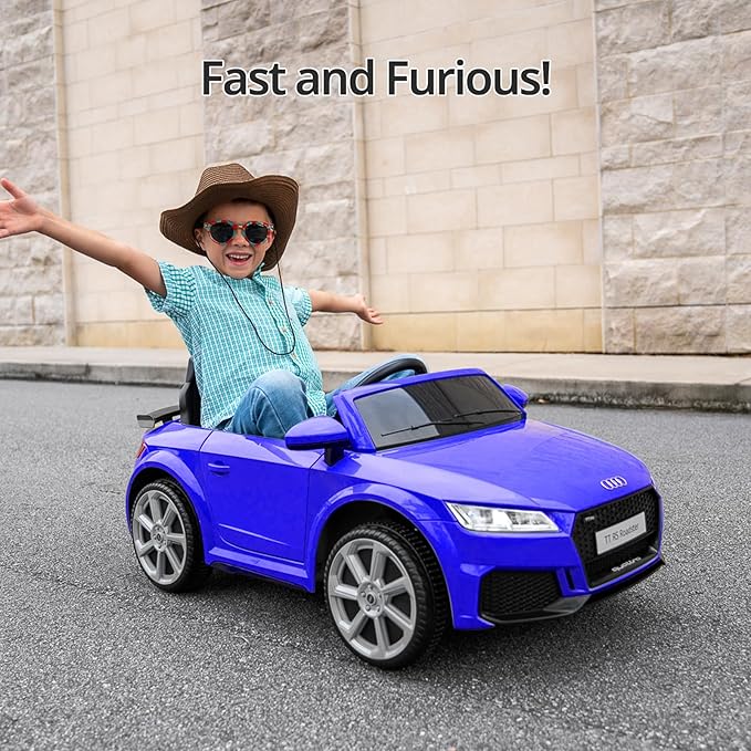 Kids Electric Car, Licensed Audi 6V Kids Ride on Toy Car for Toddlers with Remote - Dark Blue