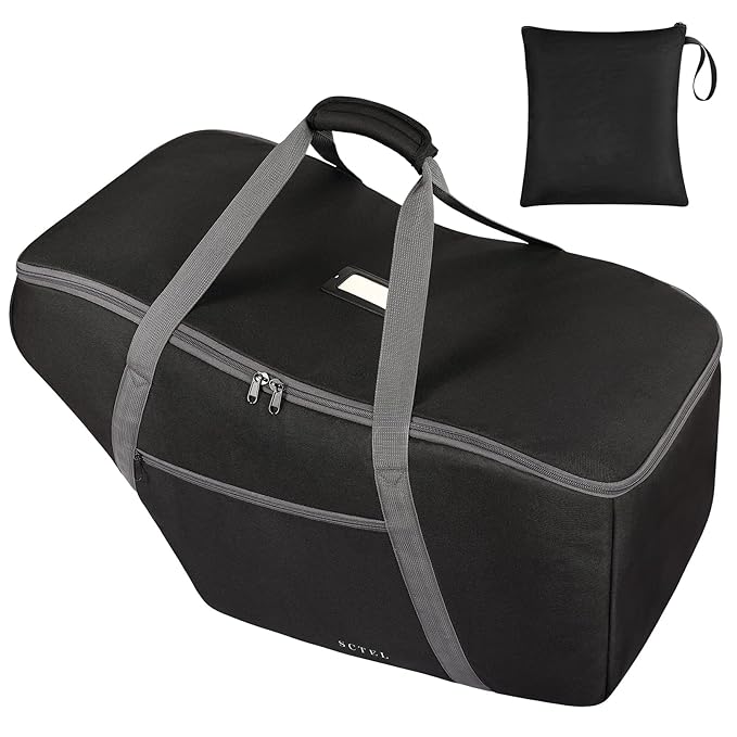 Car Seat Travel Bag Fit Graco SnugRide 35 Lite and Base, Chicco KeyFit 30 and Base, Car seat Bags for Air Travel, Padded Infant Carrier Bag with side pocket and Protective Feet, Extra small Bag