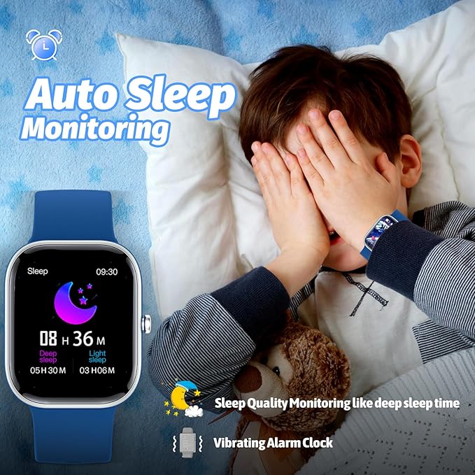 Smart Watch for Kids Fitness Tracker No Phone/APP Needed,19 Sport Mode,1.5" DIY Dial,IP68 Waterproof,Sleep Monitor,Pedometers,Heart Rate,Great Birthday Gift for Boys Girls Teens 6-14 Year Olds (Blue)