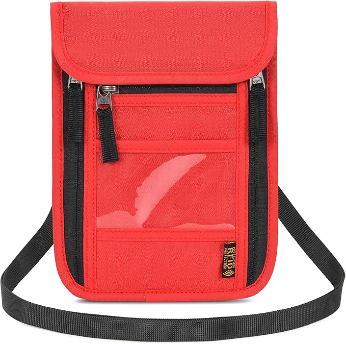 Neck Wallet Lightweight RFID Blocking Waterproof Travel Pouch for Women Men