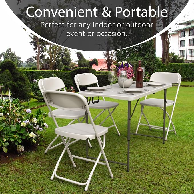 2 Pack of 4 Feet Foldable Table - Image 2