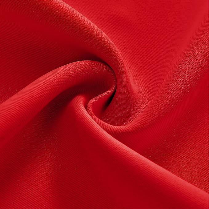 Joydeco Custom Blackout Curtains for Bedroom, 1 Panel Room Darkening Curtains & Drapes for Living Room Window Rod Pocket Back Tab (Custom Size,Red)