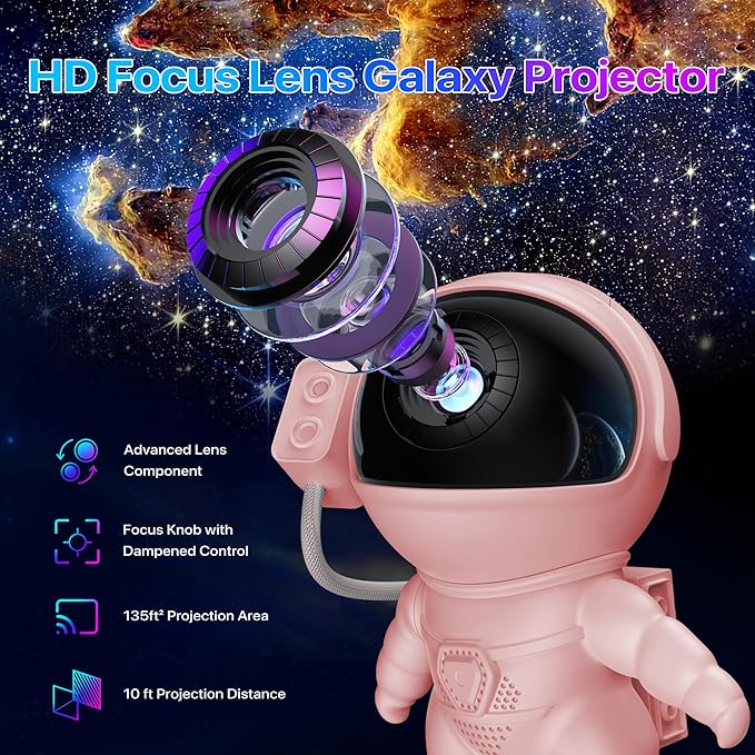 Galaxy Projector, 12 in 1 HD Planetarium Astronaut Galaxy Projector for Bedroom, Galaxy Star Night Light Projector for Kids Adults Gaming Room/Party/Home Décor