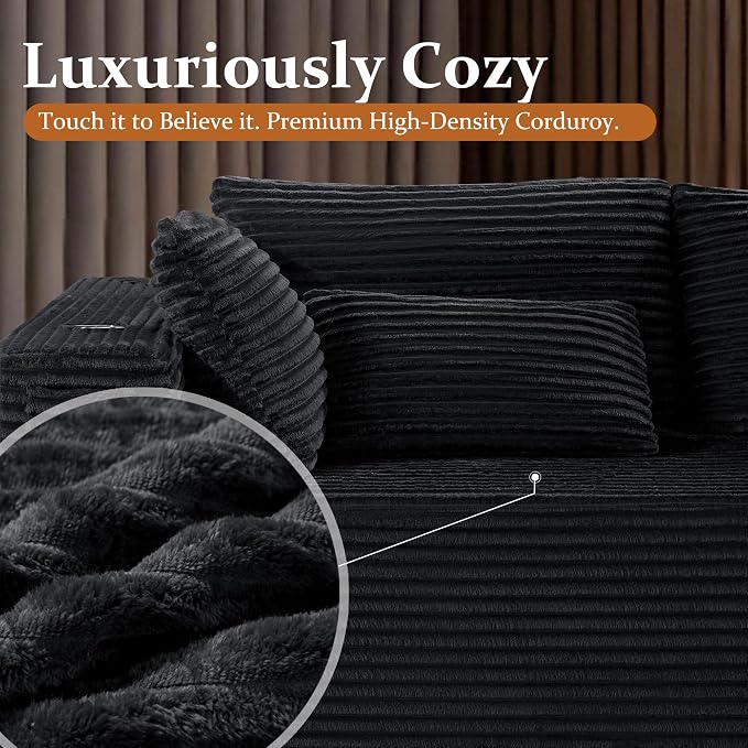 72" Cloud Sectional Couch, Comfort Sleep Sofa - Image 5