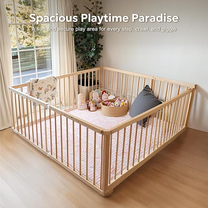 Mallify Baby Play Mat 50"x50", Non-Slip Baby Mat for Floor, Soft Thicker Playpen Mat, Portable Playmat, Crawling Mat for Infants, Babies, Toddlers, Activity Mat, Pink