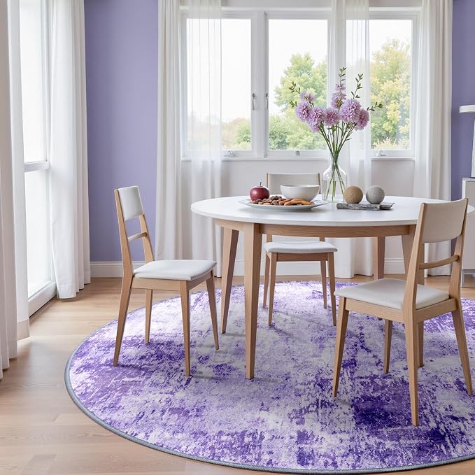 RELEANY Washable Area Rugs 6ft Non-Slip Modern Abstract Soft - Image 3