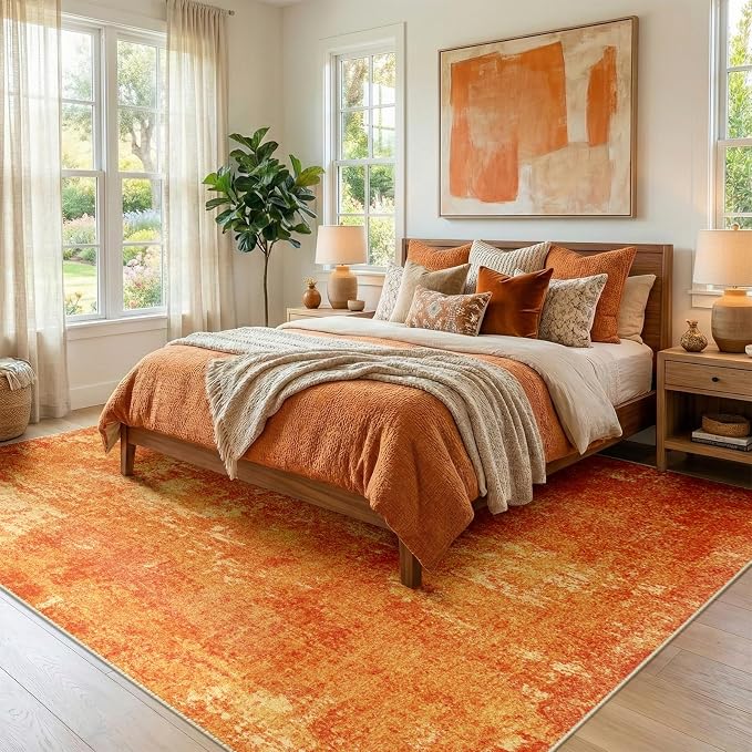 RELEANY Washable Area Rugs 9'x12' Non-Slip Modern Abstract Soft - Image 2