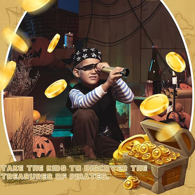 Deekin 36 Pcs Pirate Telescope for Kids Pirate Party Favors Accessories Telescope Toys Spyglass Mini Treasure Hunt for Boat Halloween Birthday Party Supplies
