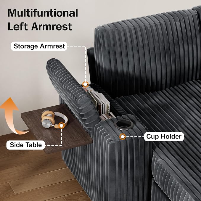 Vipbear 111" Modular Sectional Sleeper Sofa - Image 8