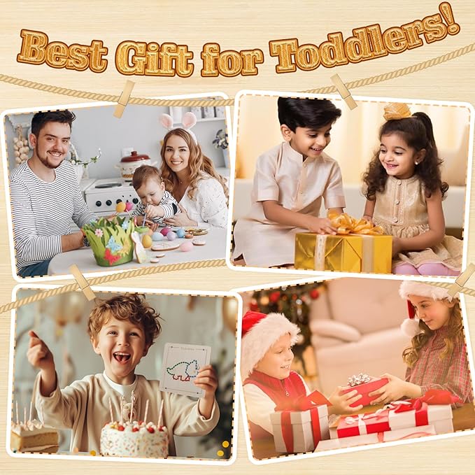 Montessori Wooden Lacing Dinosaur Toys for Toddlers and Kids Ages 2-4 5-7, Sewing Kit Fine Motor Skill Busy Board, Education Sensory Preschool Toy for 1 2 3 4 Year Olds, Birthday Gift for Boys Girls