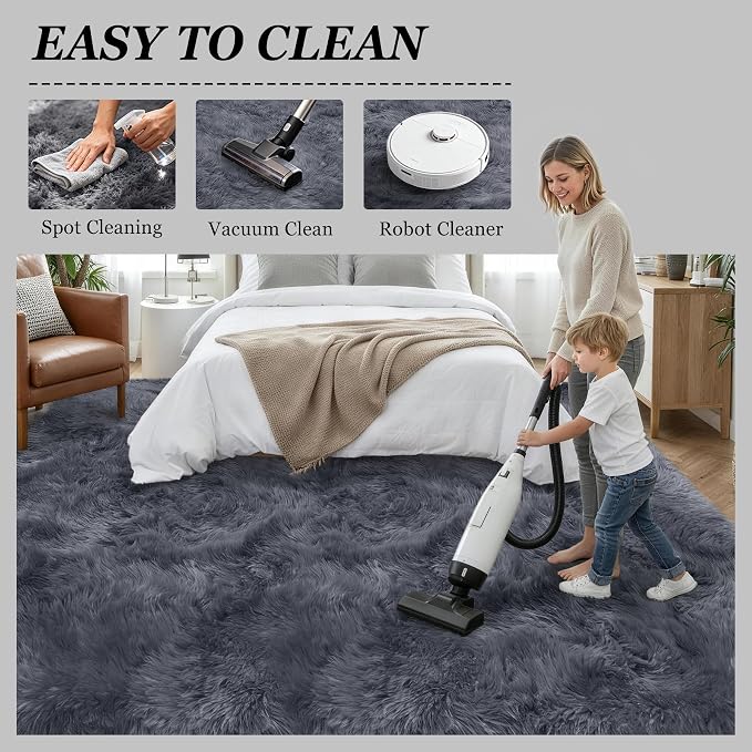 Fluffy 5x7 Area Rugs for Living Room Bedroom: Ultra Soft Shag Rug Non-Slip - Image 8