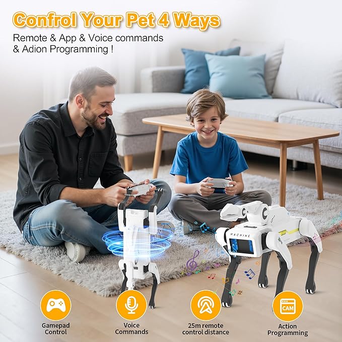 Robot Dog with Claw - Interactive STEM Pet with Voice Control, 30+ Actions & Remot contol, Durable Design for Kids Age 6+