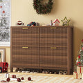 YOMILUVE Shoe Cabinet Storage for Entryway, Fluted Shoe Cabinet by YomiluveDesign