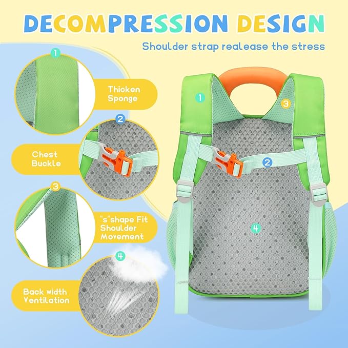 SUN EIGHT Kids Backpack with Plush Toy – Cute & Durable School Bag for Toddlers and Kindergarten