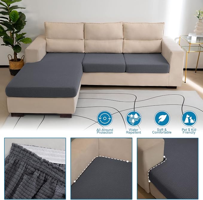 Water Repellent Single Seat Cushion Cover, Stretch Separete Backrest Cover - Image 4