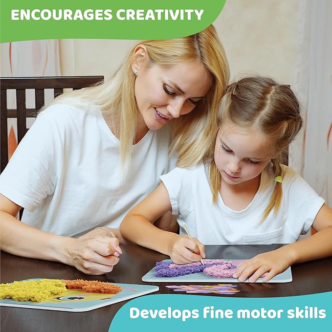 jackinthebox Poke Poke Art – Ocean Theme, Mess-Free Fabric Art and Craft, Flower Pressing Kits, Gift for Kids, Toys for Girls and Boys Ages 4 5 6 7 8