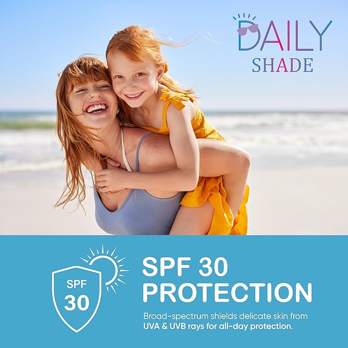 Babe Shade Kids Tinted Mineral Sunscreen for Face with SPF 30 - Non-Nano Zinc, Reef Safe, Travel Size Water Resistant & Hypoallergenic Skin Care Formula for All Types of Skin Tone - Pack 2